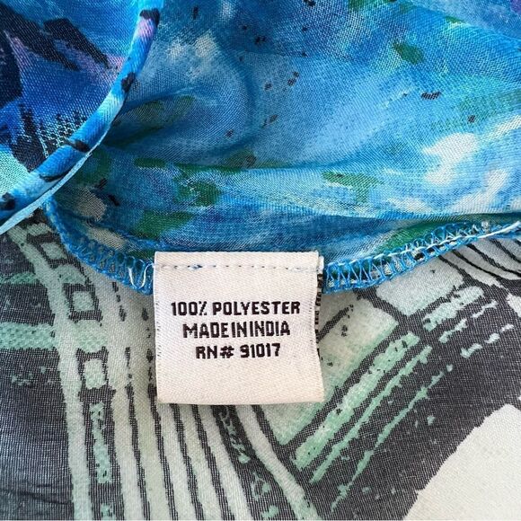 L’AF FAIRE Beautiful Indian Women's Watercolor Tunic Top V-Neck Embroidered Sz S - Picture 7 of 7